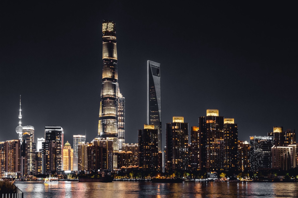 Sfondo notturno di Shangai